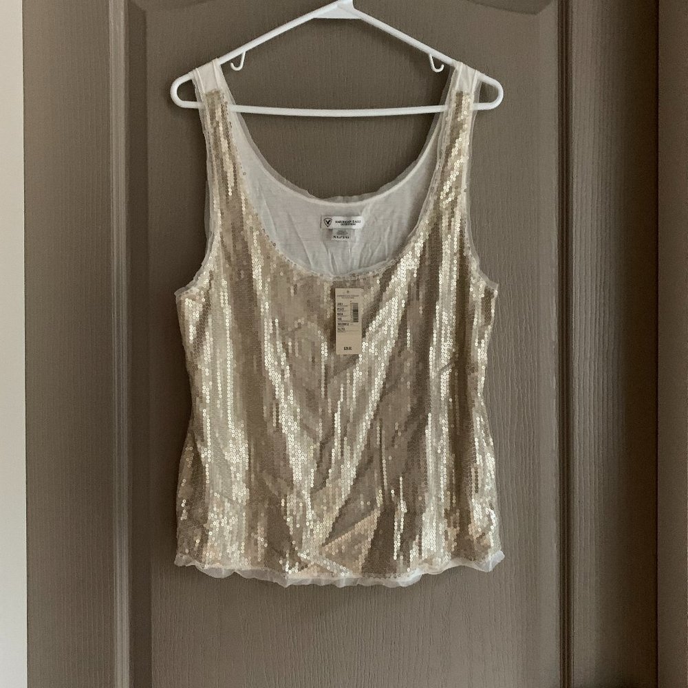 sequin tank top american eagle mermaidcore sparkle coquette 2000s